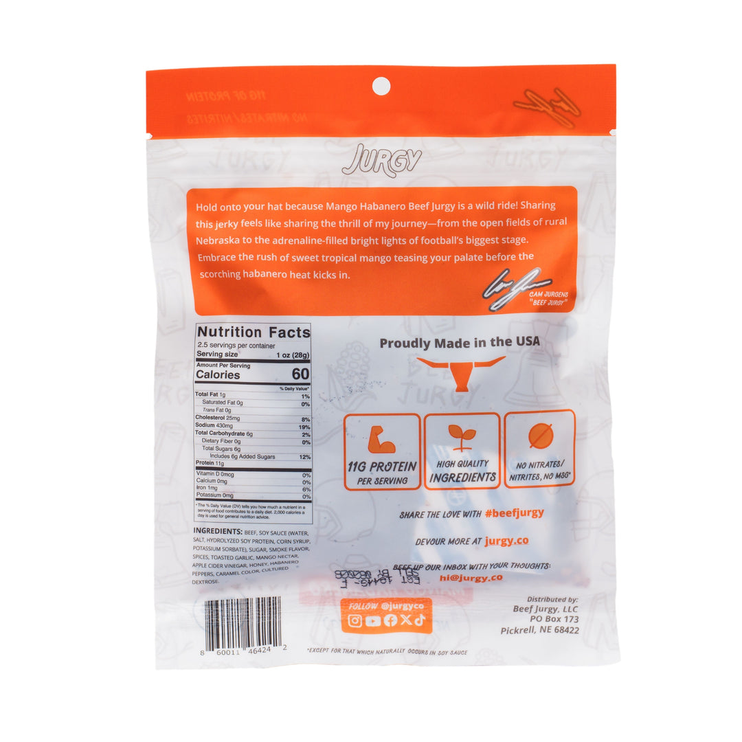 Mango Habanero Beef Jurgy Jerky